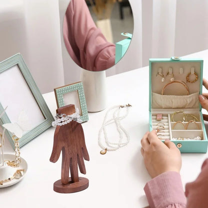 Hand Shape Rings Display Stand Wood Hand Jewelry Holder Jewelry Rings Display for Vendors