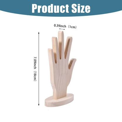 Hand Shape Rings Display Stand Wood Hand Jewelry Holder Jewelry Rings Display for Vendors